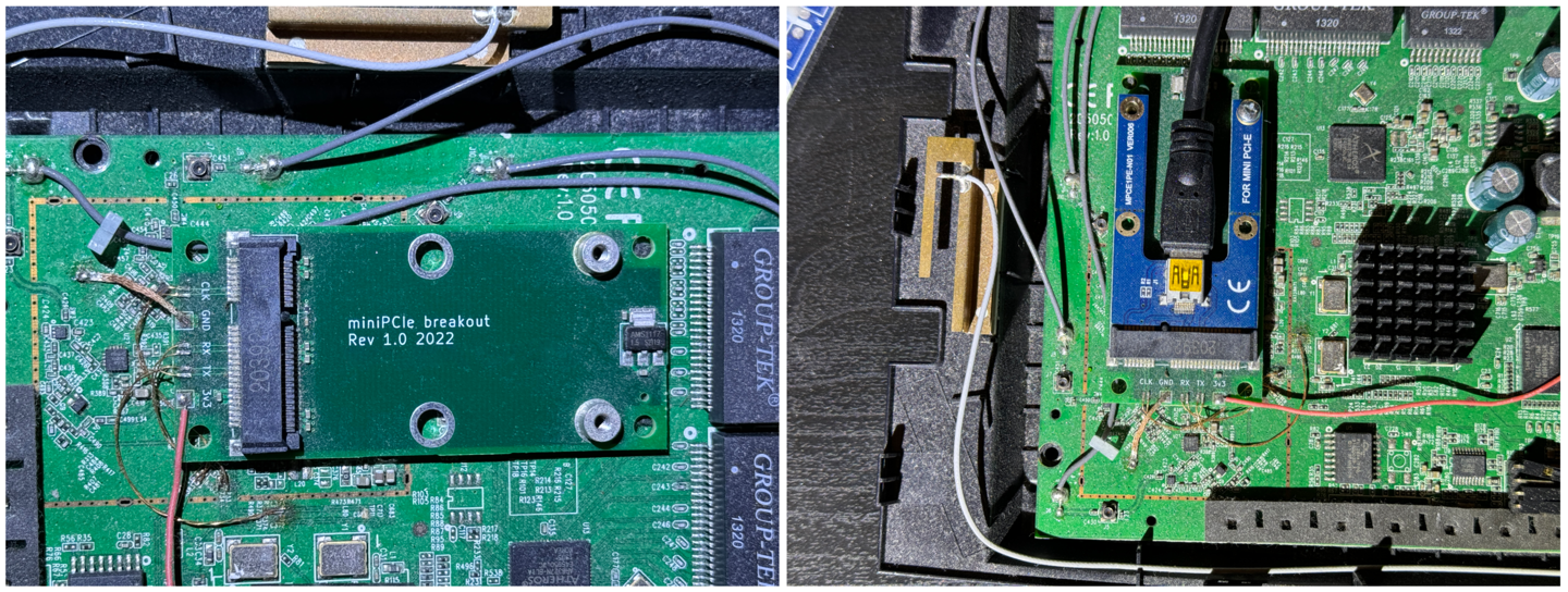 在路由器上引出 Mini PCIe 接口