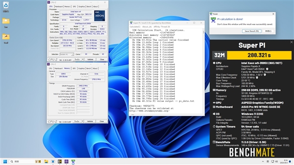 Intel 60核心至强W-3595X超频近6GHz！5.5GHz 56核心功耗1880W