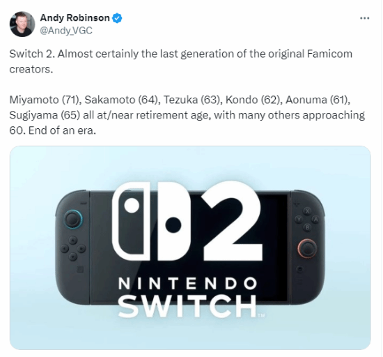 Switch 2或是红白机元老的最后一舞！都到了退休年龄